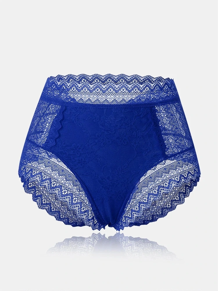 Women's High Waist Lace See Through Panties