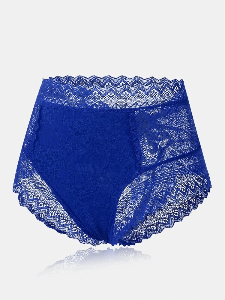 Women's High Waist Lace See Through Panties