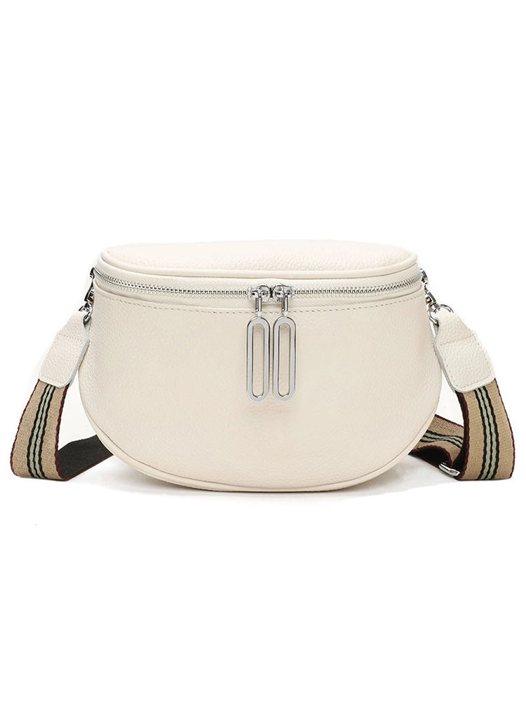 Women's Leather Saddle Bag Anti-theft Sling Crossbody Bag