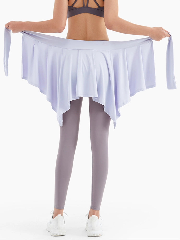Women's Self Tie Athletic Yoga Skirt Sport Wrap Short Skirt Cover Ups