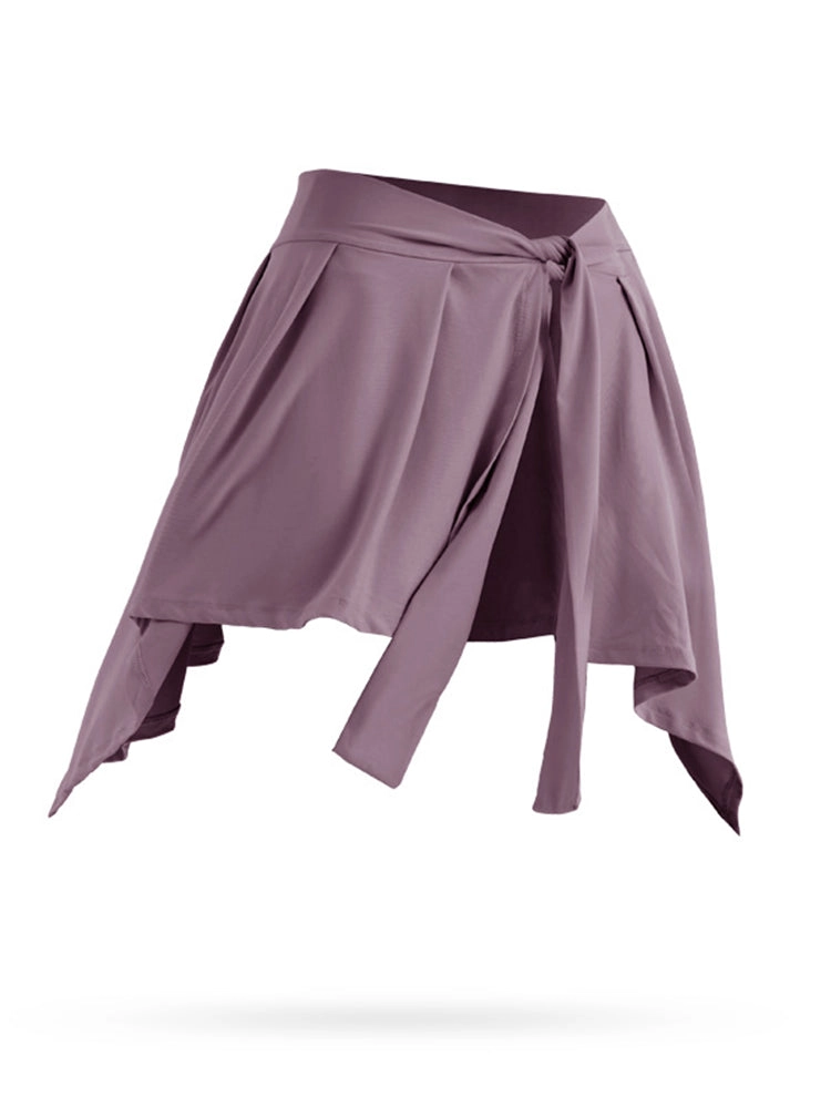 Women's Self Tie Athletic Yoga Skirt Sport Wrap Short Skirt Cover Ups