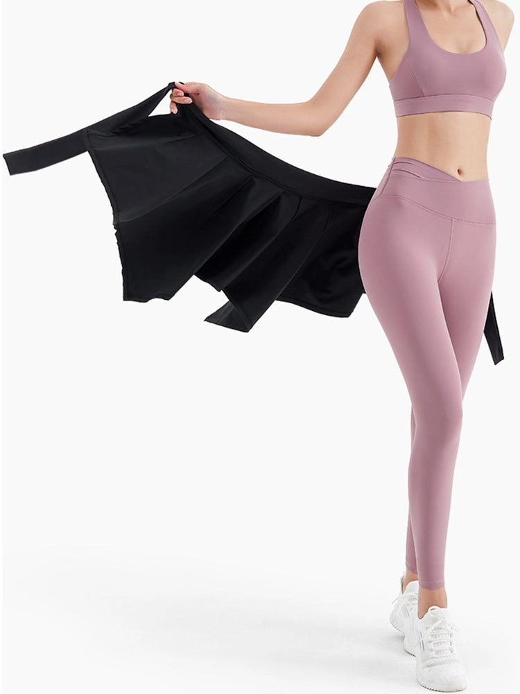 Women's Self Tie Athletic Yoga Skirt Sport Wrap Short Skirt Cover Ups