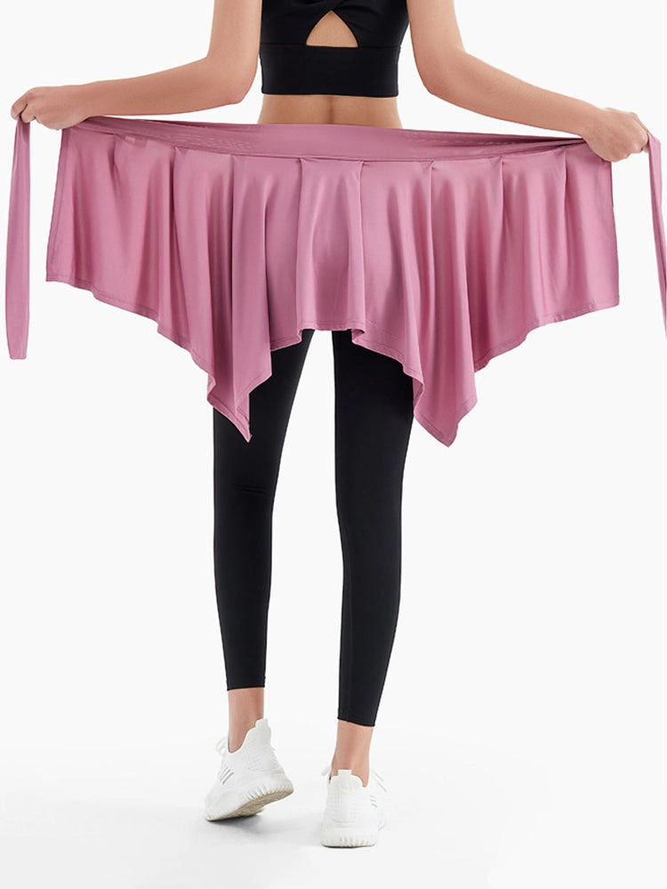 Women's Self Tie Athletic Yoga Skirt Sport Wrap Short Skirt Cover Ups