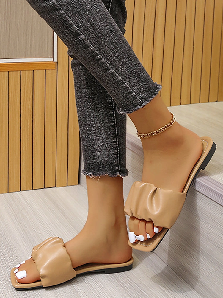 Women's Summer Open Toe Slip Flat Sandals
