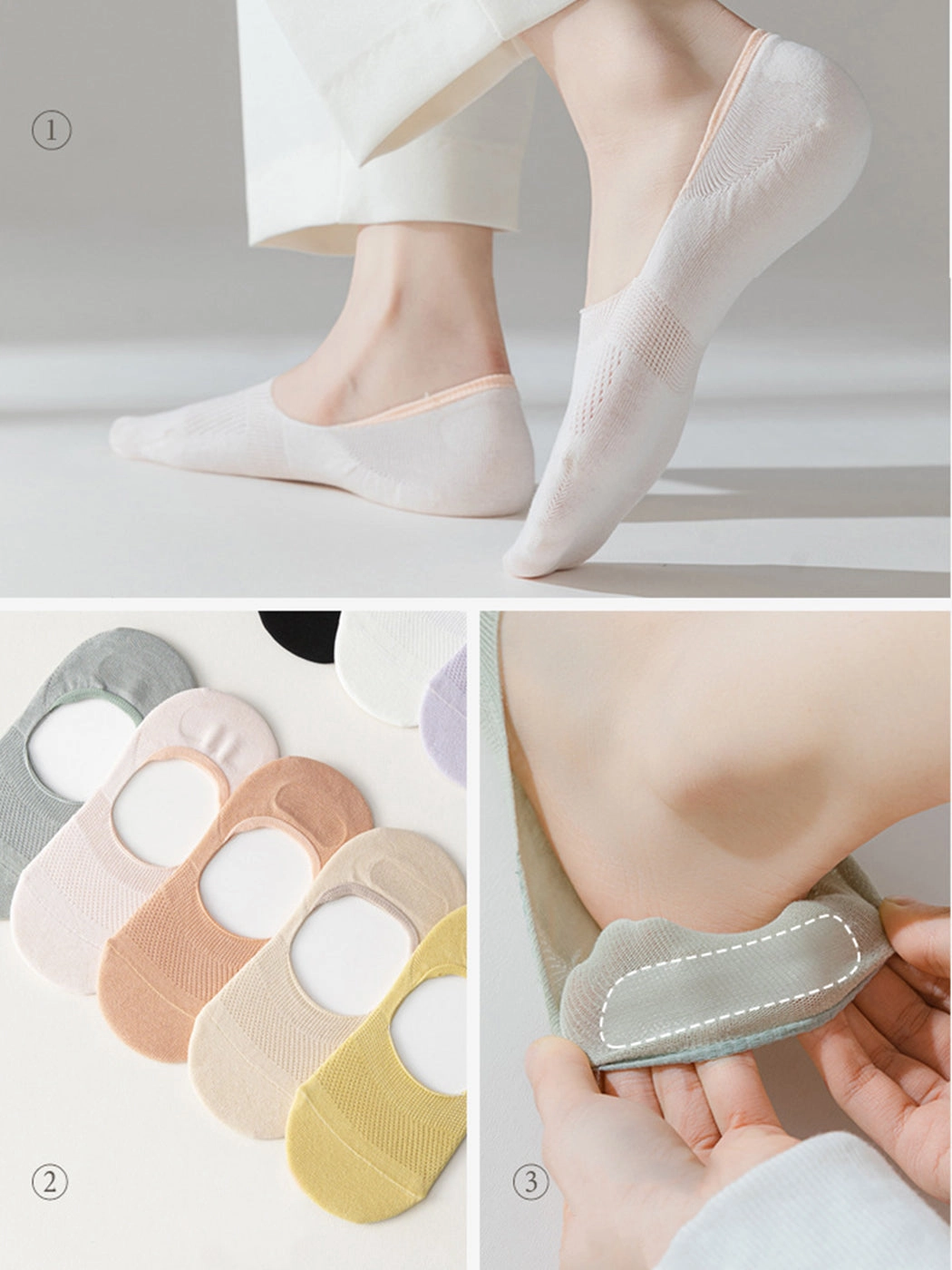 Women's Summer Thin Mesh Cotton Invisible Socks