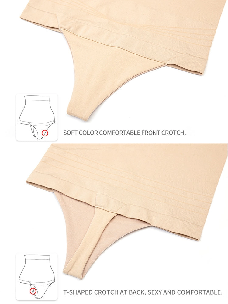 Women's Tummy Control High-Waist Thong Shaper Briefs