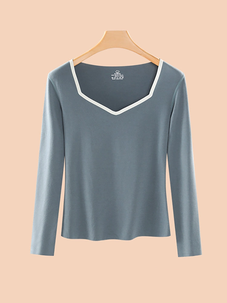 Women's V-Neck Dralon Seamless Thermal Top