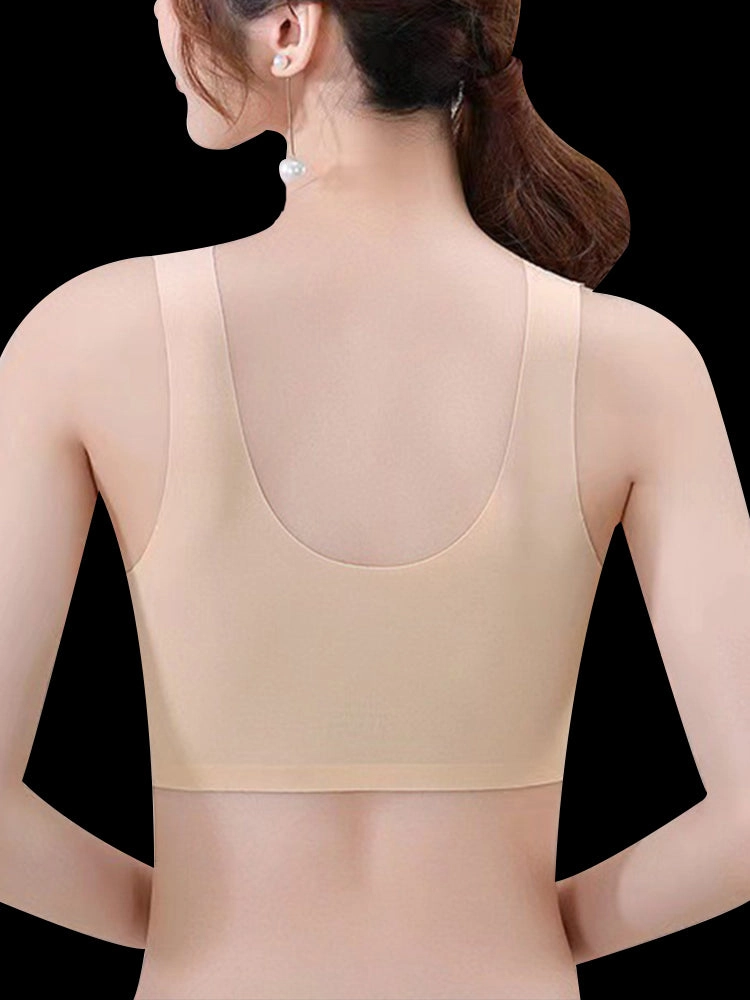Women's V-neck Front Closure Lace Wireless Bra