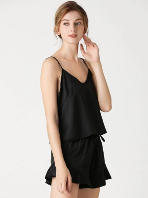 Women's V-Neck Satin Sleep Camisole Sexy Pajama Sets