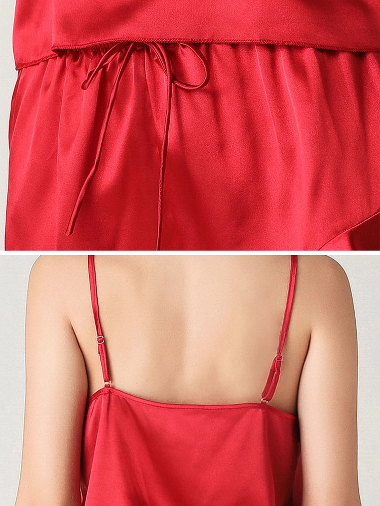 Women's V-Neck Satin Sleep Camisole Sexy Pajama Sets