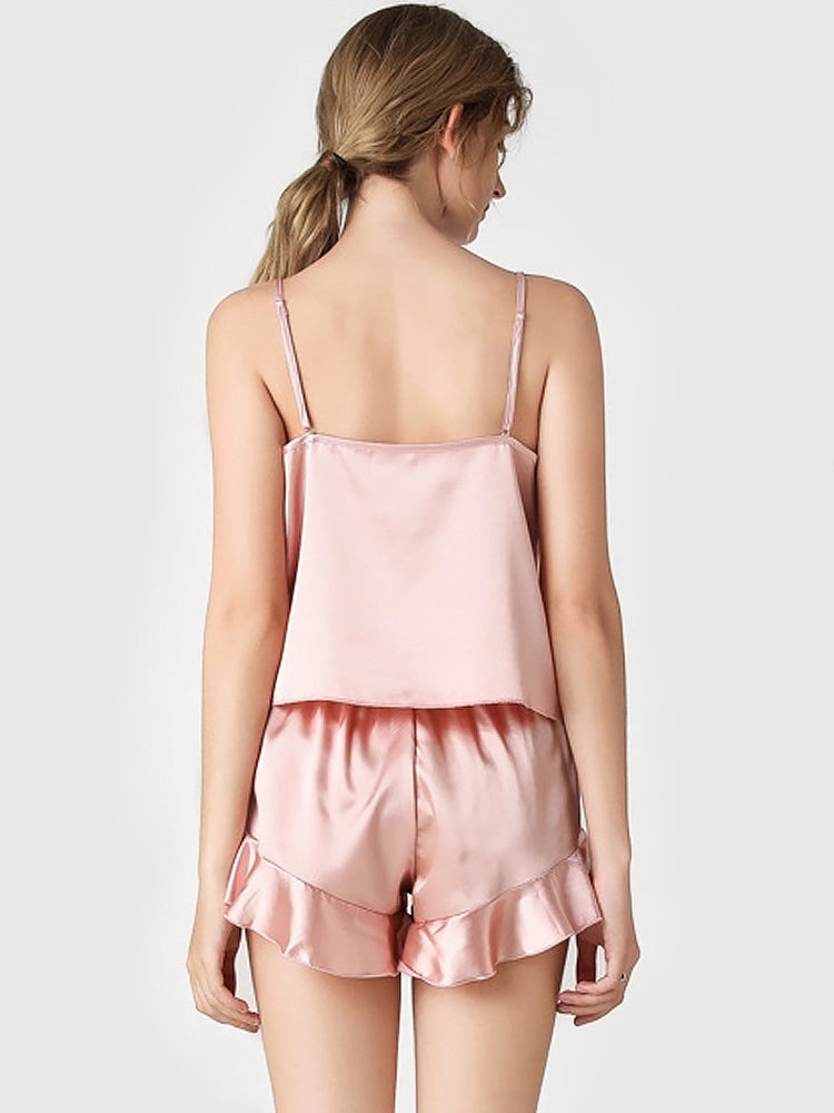 Women's V-Neck Satin Sleep Camisole Sexy Pajama Sets