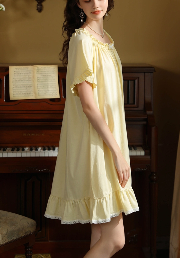 Women's Vintage Short Sleeve Loungewear Night Dresses