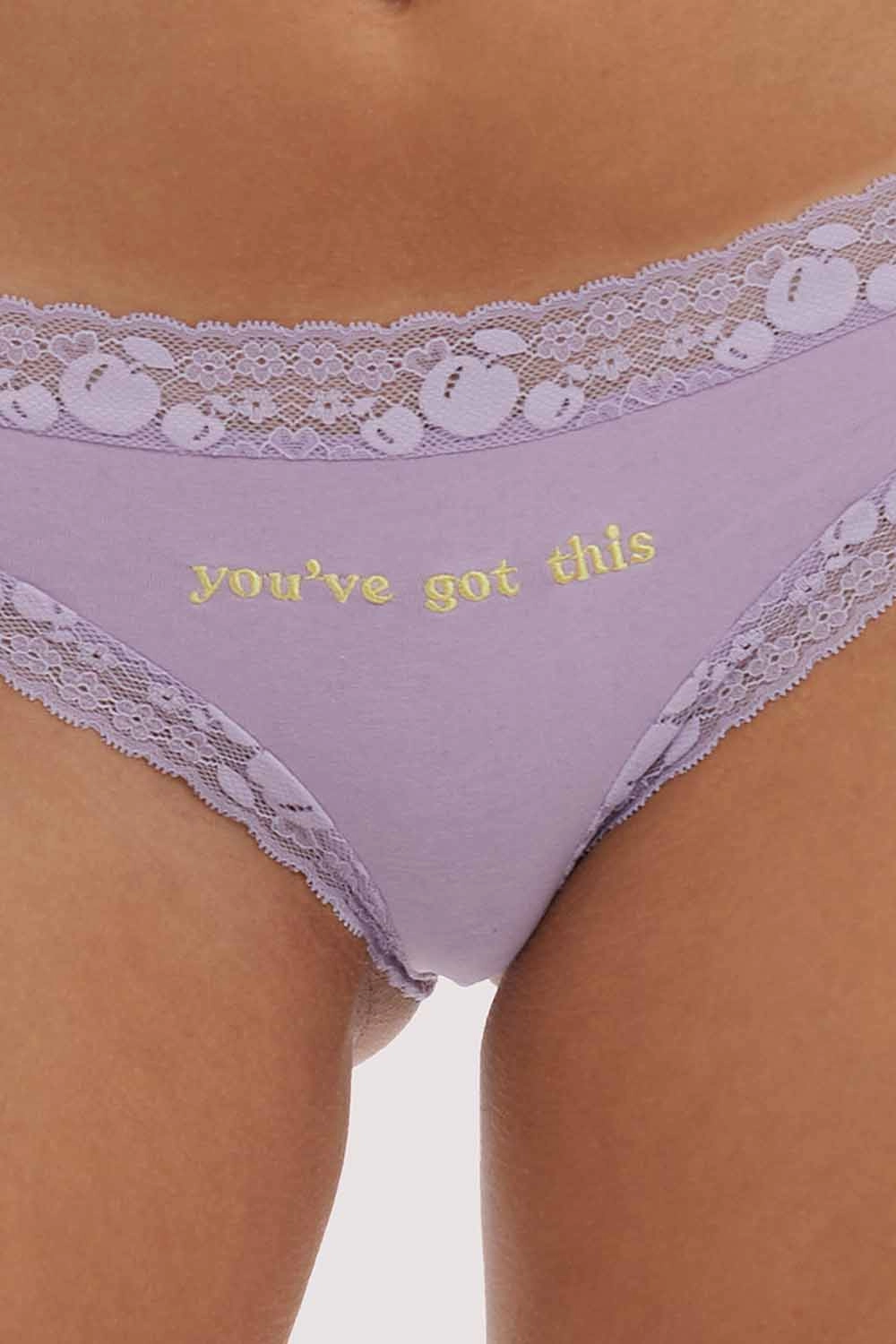 You've Got This Blue Embroidered Brief