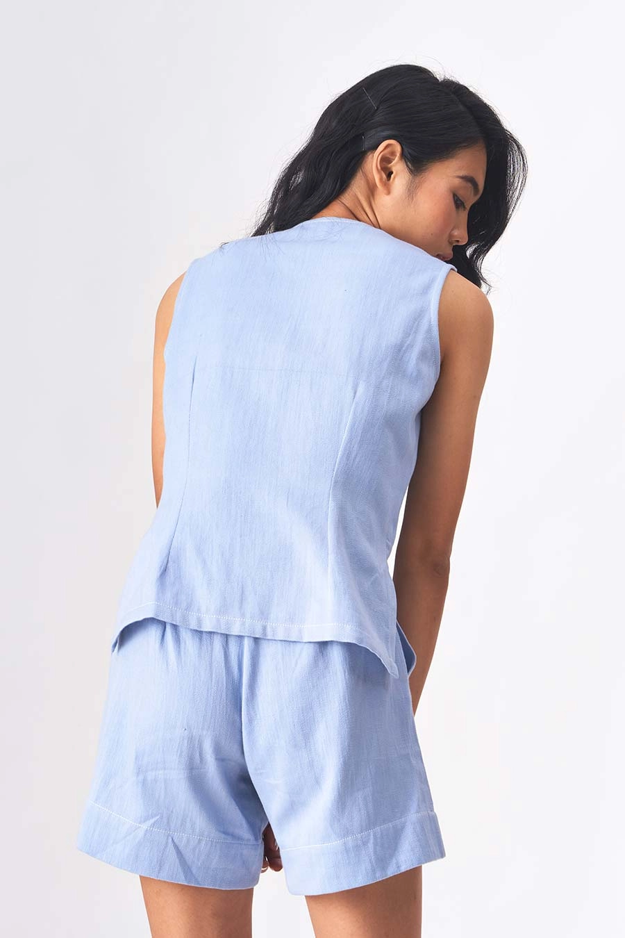 YUSRA - Khadi Denim Blue Top
