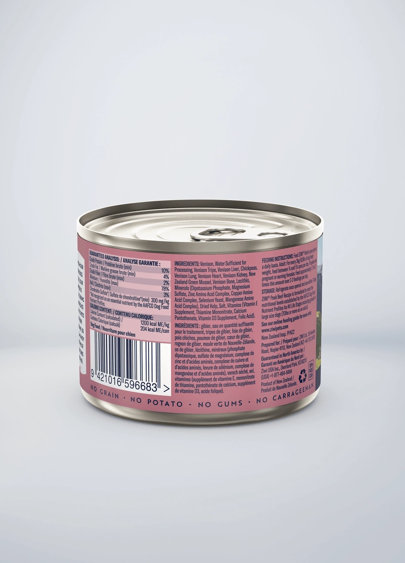 ZIWI Peak Grain Free Venison Recipe Canned Dog Food